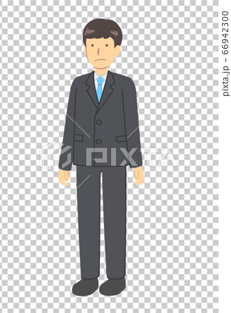 立ち姿スーツを着た男性のイラスト素材