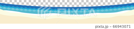 夏の海と波、砂浜をイメージしたシンプルなフッダーイラスト 66943071