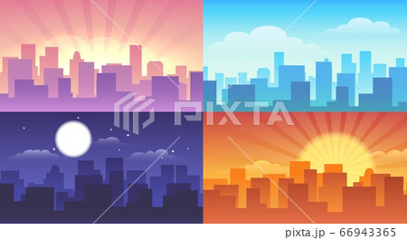 Night and daytime cityscape 66943365