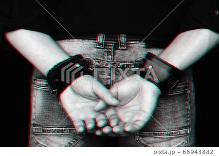 men hands in leather cuffs behind my back men hands in leather cuffs behind my back 66943882