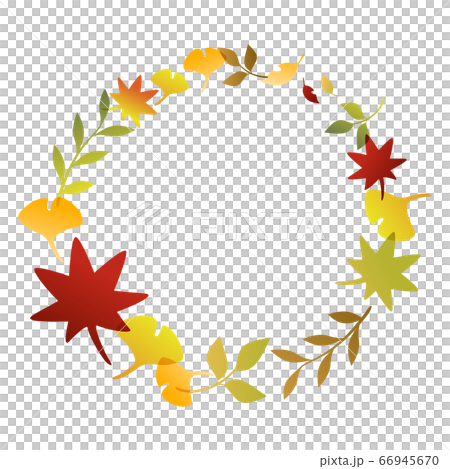 Autumn leaves frame illustration 66945670