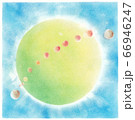 球体モチーフ惑星パステル画 66946247