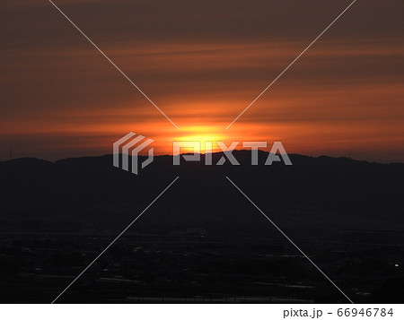 奈良盆地　夕暮れ 66946784