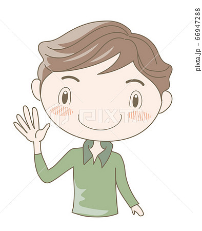 国際手話 ハンドジェスチャー 数字の5 男性 のイラスト素材