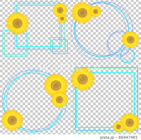 Sunflower frame 4 types (light blue) 66947465