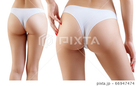 Collage of perfect female buttocks from different view. 66947474