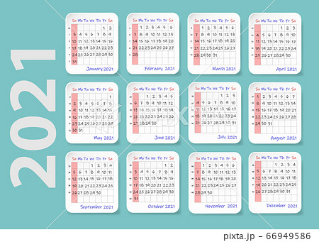 2021 year wall calendar vector 66949586