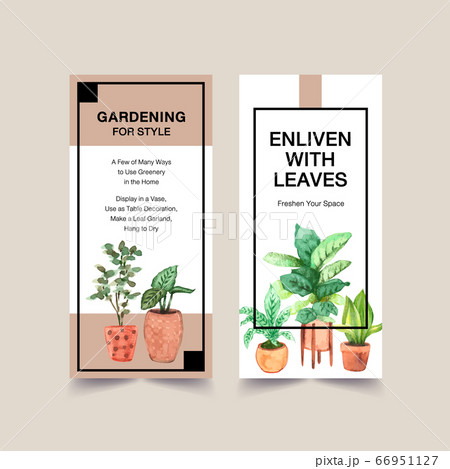 Summer plants flyer template design for 66951127