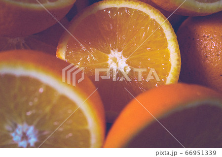Full Background Frame Of Halves Of Ripe Oranges 66951339