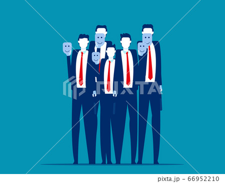 Group of people covering their face with marks. 66952210