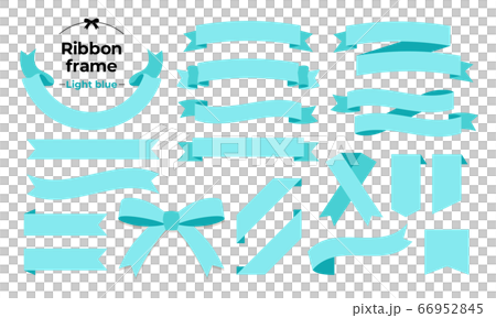 Ribbon-frame-light blue - Stock Illustration [66952845] - PIXTA