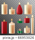 Set of realistic burning candles 66953026