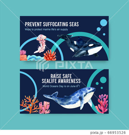 Twitter template design for World Oceans Day 66953526