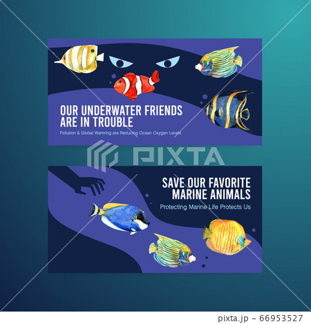 Twitter template design for World Oceans Day 66953527