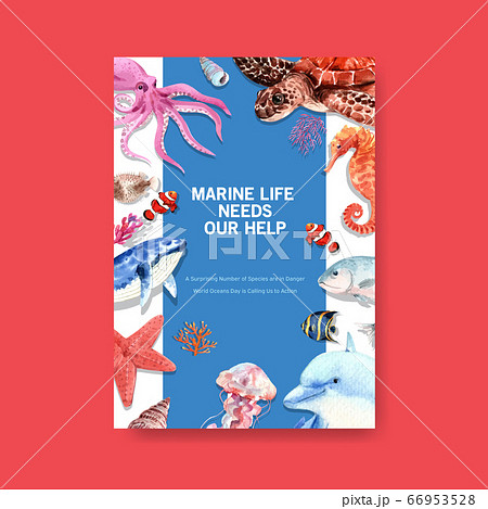 Information about World Oceans Day concept with 66953528