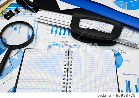 business office desk closeup - financial reports, business office desk closeup - financial reports, 66953779