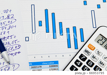 business office desk closeup - financial reports, business office desk closeup - financial reports, 66953795