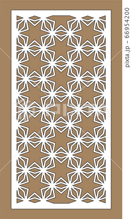 Laser cutting. Arabesque decorative vector panel. Template for interior partition in arabic style. Laser cutting design Laser cutting. Arabesque decorative vector panel. Template for interior partition in arabic style. Laser cutting design 66954200