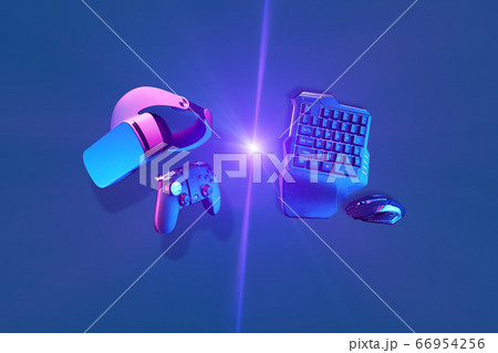 Virtual reality headset and gamepad vs games keyboard and mouse. Virtual reality headset and gamepad vs games keyboard and mouse. 66954256