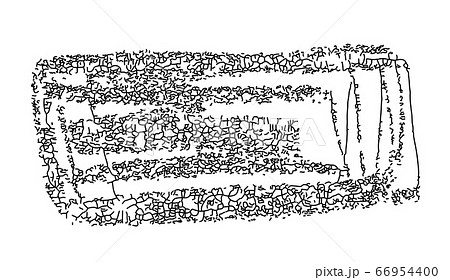 Cracked ink line circle or broken glass vector Cracked ink line circle or broken glass vector 66954400