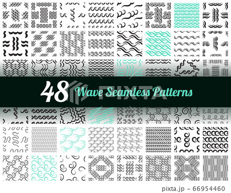 Set of Blue Wave Seamless Vector Patterns or Sea Set of Blue Wave Seamless Vector Patterns or Sea 66954460