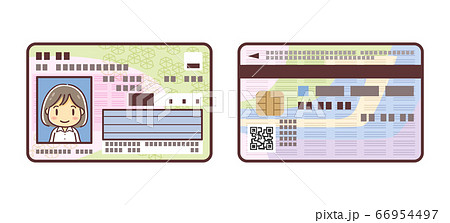 マイナンバーカードのイラスト（女性・デフォルメ） 66954497