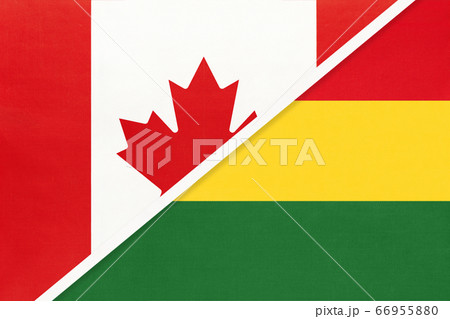 Canada and Bolivia, symbol of national flags  66955880