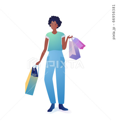 Young woman holding shopping bags. Young woman holding shopping bags. 66956381