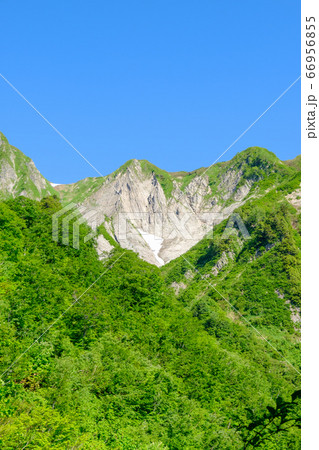 初夏の雨飾山登山（小谷温泉コース）：登山道から布団菱を望む 66956855