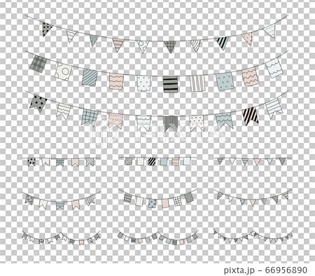 手書きのガーランドのイラスト/かわいい/飾り/素材 手書きのガーランドのイラスト/かわいい/飾り/素材 66956890