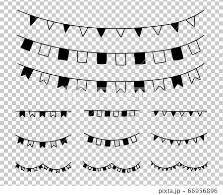 手書きのガーランドのイラスト かわいい 飾り 素材のイラスト素材 66956896 Pixta