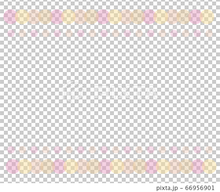 上下に丸のラインの入った背景 かわいい シンプルのイラスト素材