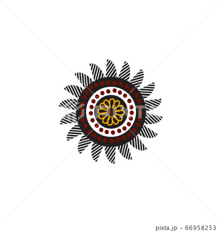 Aboriginal art dots painting icon logo design 66958253