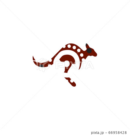 Kangaroo icon with aboriginal art design style 66958428