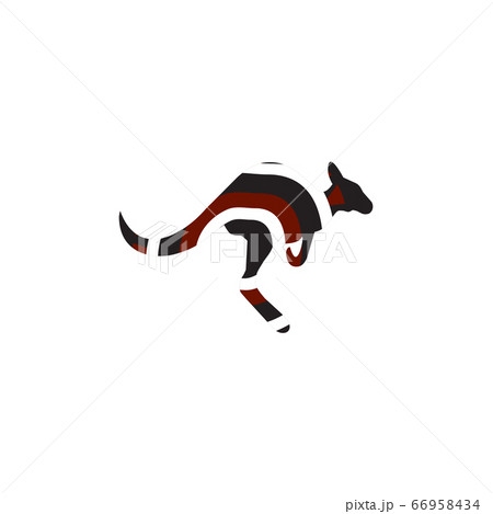 Kangaroo icon with aboriginal art design style 66958434