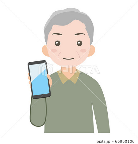 スマホを見せる男性 66960106