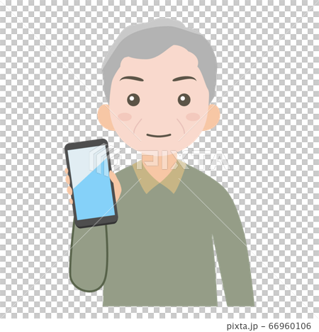 スマホを見せる男性 66960106