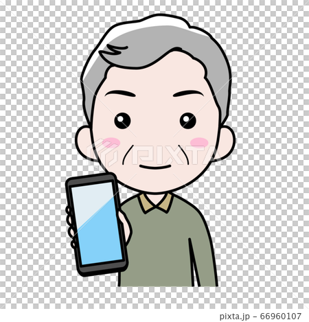 スマホを見せる男性 66960107