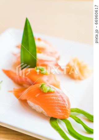 salmon raw sushi salmon raw sushi 66960617