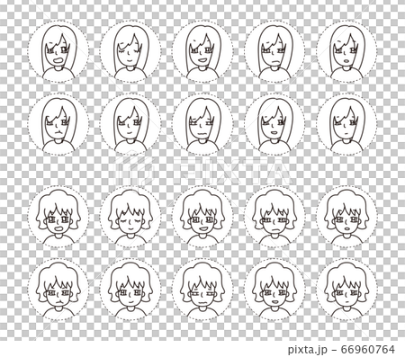 Two people icon facial expression variation 22 Two people icon facial expression variation 22 66960764