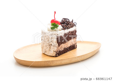 black forest cake on white background 66961147