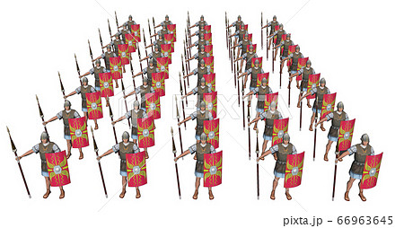 Roman legionaries isolated on white background Roman legionaries isolated on white background 66963645
