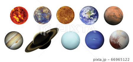 Solar system isolated on white background with clipping path. Elements of image furnished by NASA 66965122
