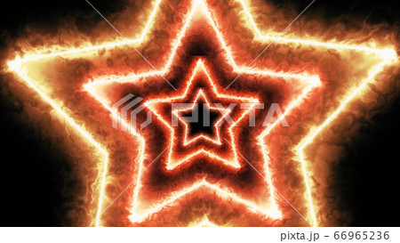 Illustration of a burning star on a black 66965236