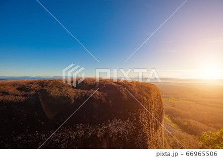Beautiful sunrise at Three Rock Whale of Phu Sing Beautiful sunrise at Three Rock Whale of Phu Sing 66965506