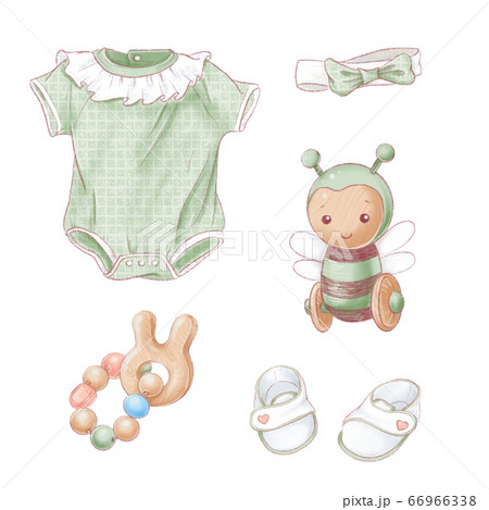 Set of newborn baby shower birthday. Hand drawing 66966338