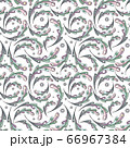 Oak leaves vector seamless pattern. Hand drawn abstract leaf background. 66967384
