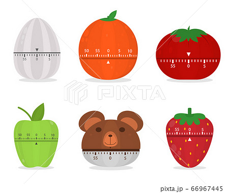 Cartoon Color Time Measuring Tools Icon Set. Vector Cartoon Color Time Measuring Tools Icon Set. Vector 66967445