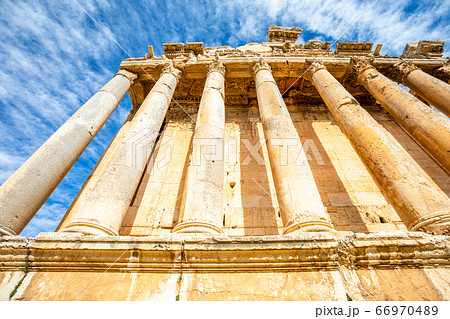 Columns of ancient Roman temple of Bacchus and Columns of ancient Roman temple of Bacchus and 66970489