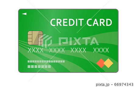 緑のクレジットカードのイラスト(前面) 緑のクレジットカードのイラスト(前面) 66974343